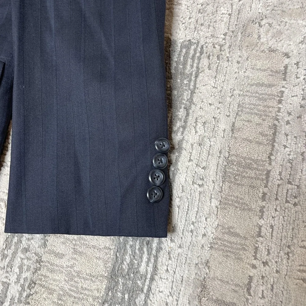H Freeman‎ & Son Mens Wool Pinstripe Blazer Charcoal 3-Button Sport Coat USA 44R